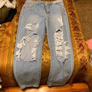 Light Blue Ripped Jeans! Shein! Size Medium!